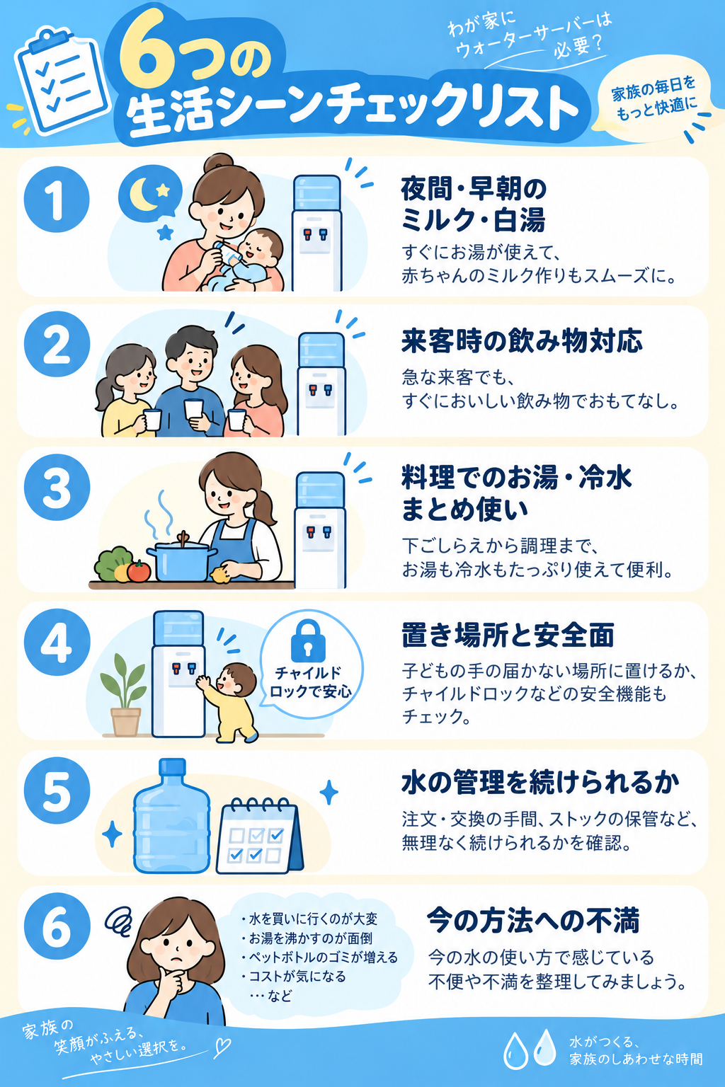 6つの生活シーンチェックリスト