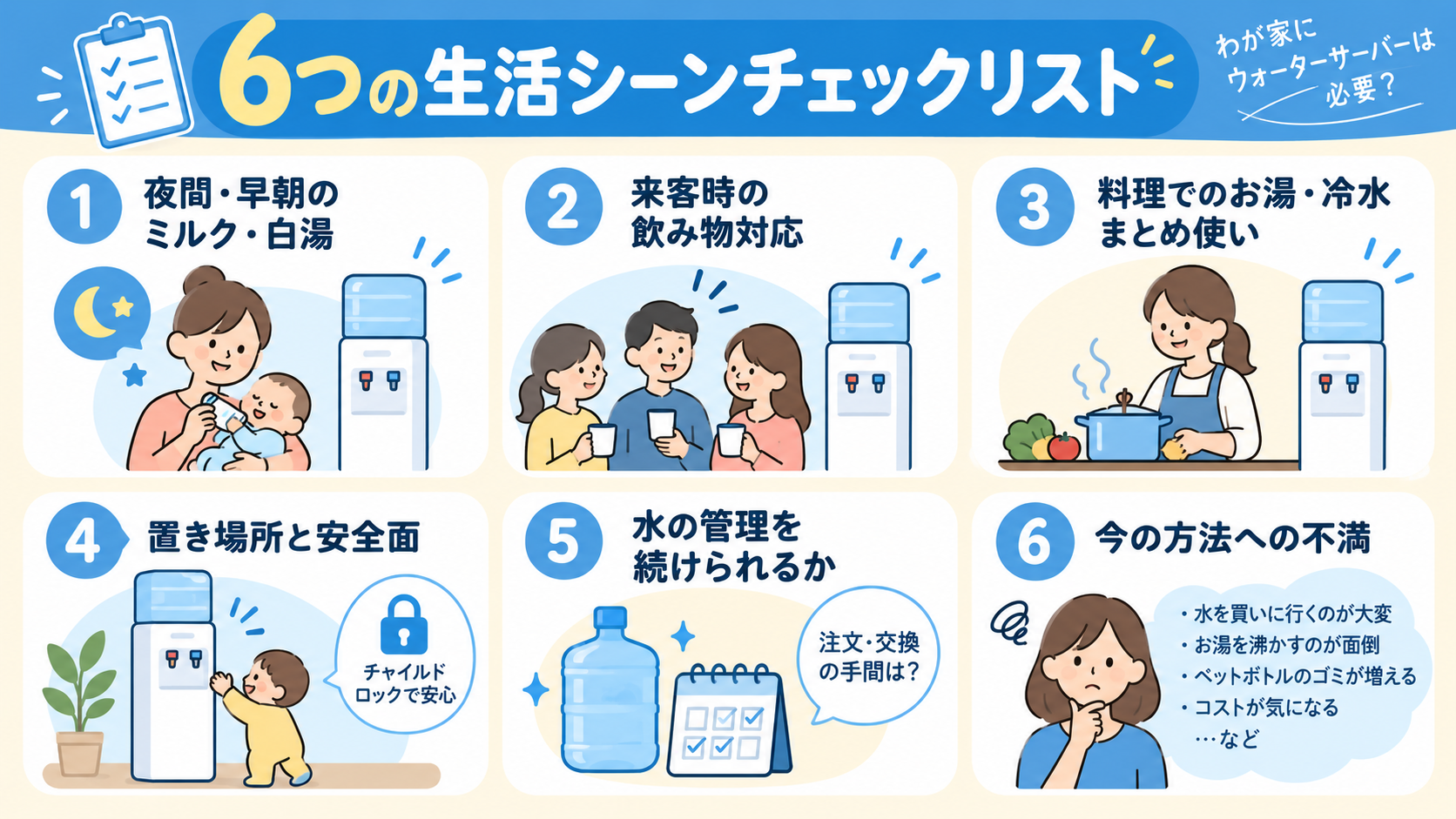 6つの生活シーンチェックリスト